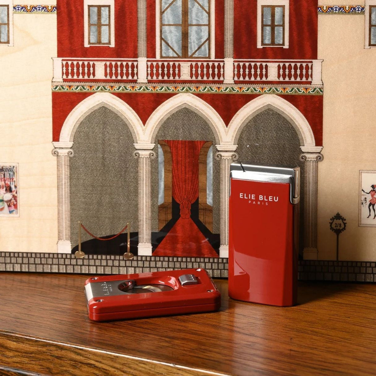 Elie Bleu Lacquer EBC4 Double Blade Cigar Cutters - Red -Collection 2