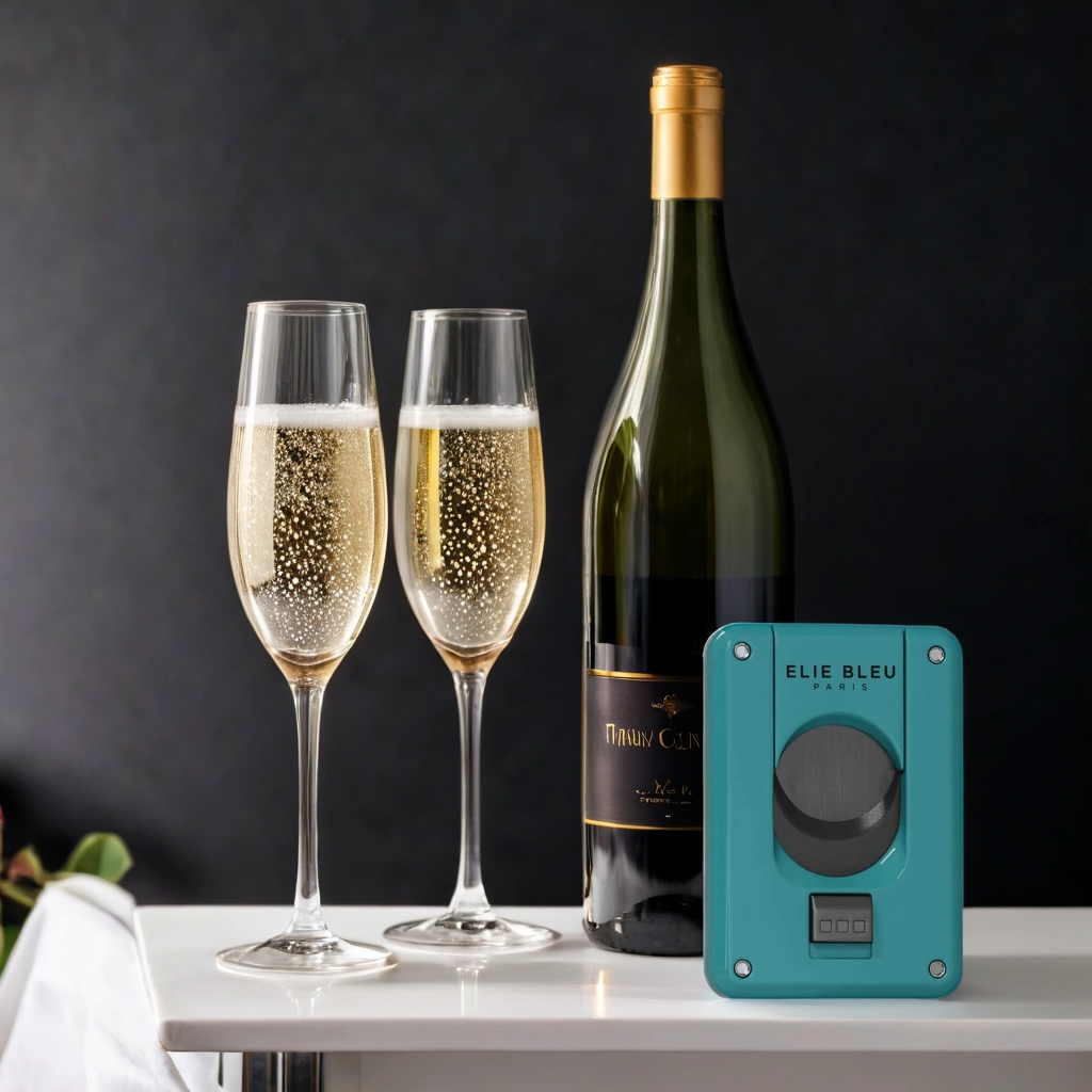 Elie Bleu Black Blades EBC4 Double Blade Cigar Cutters - Teal with Black Blades - Lifestyle