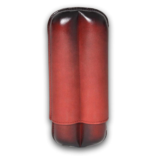 Elie Bleu Patina Leather 2-Finger Soft Cigar Cases - Red - Main Image