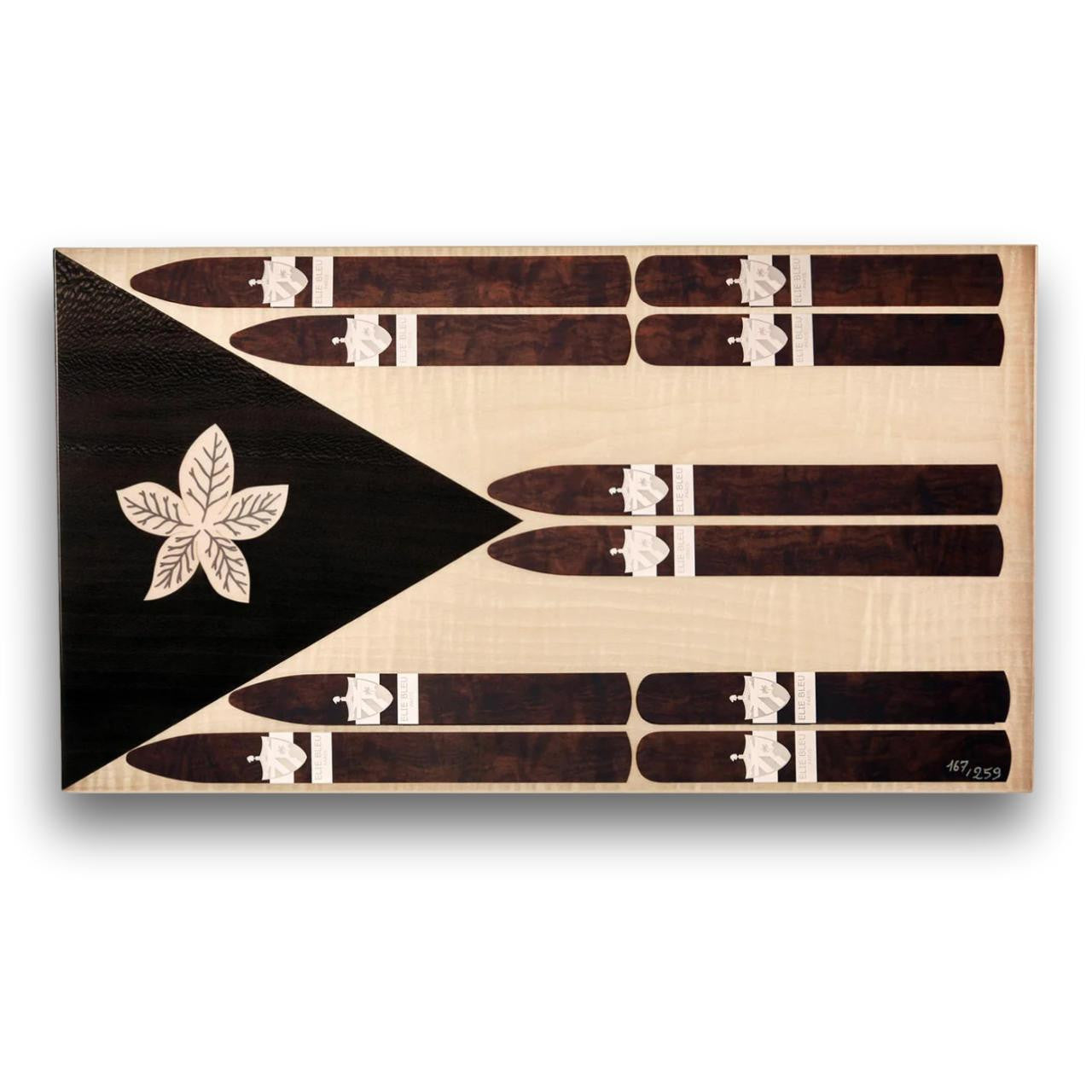 Elie Bleu Stars and Stripes Cuban Flag 110-Cigar Desktop Humidor - Top Details