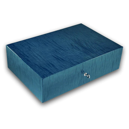 Elie Bleu Fruit 110-Cigar Desktop Humidor - Blue - Main Image - Right Facing