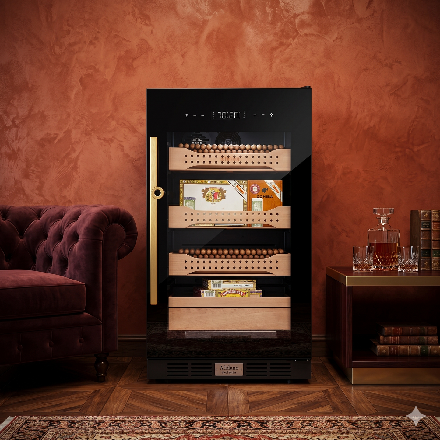 Afidano B2 Steel Series 850-Cigar Electric Humidor - Lifestyle