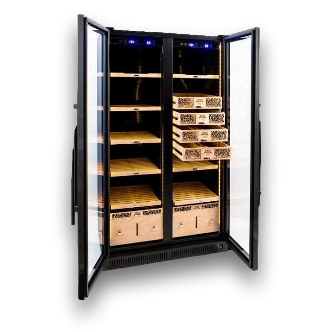Humidor Supreme 9200 Series 3,700 - 6,800 Cigar Electronic Humidor - Open drawer