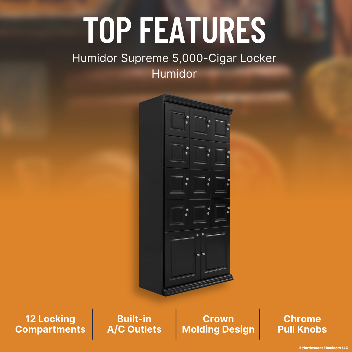 Humidor Supreme 5,000-Cigar Locker Humidor - Top Features
