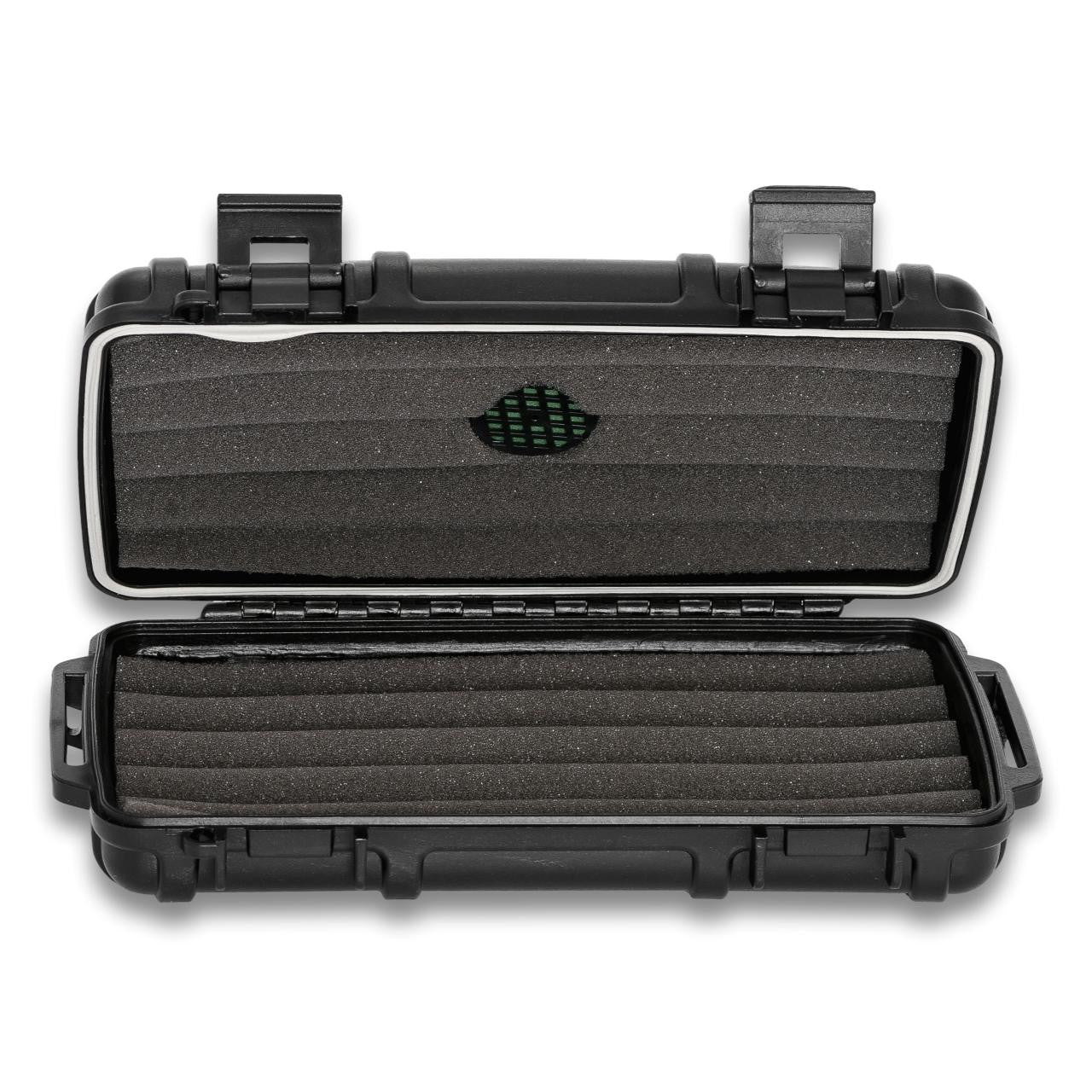 Cigar Caddy 5-Cigar Travel Humidors - Black - Front Opened
