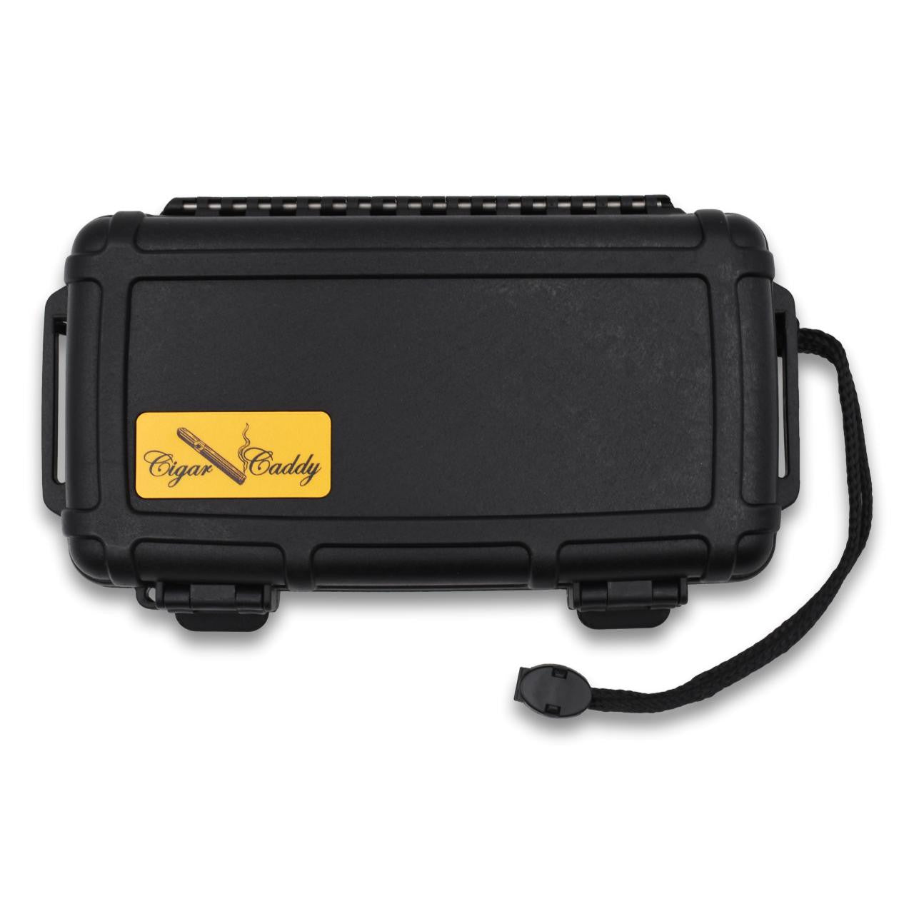 Cigar Caddy 5-Cigar Travel Humidors - Black - Top Side