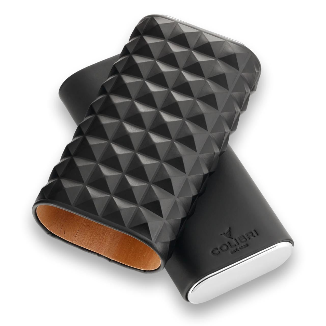 Colibri Quasar Leather 3-Finger Hard Cigar Cases - Interior Details