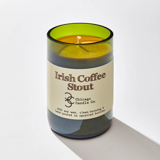Chicago Candle Co Irish Coffee Candle - Green Wine Bottle