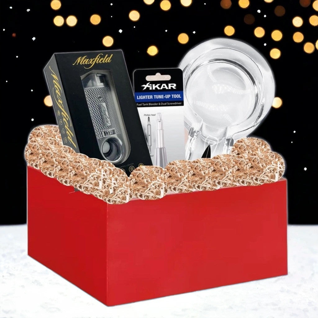 Torch Flame Cigar Lighter and Ashtray Gift Set