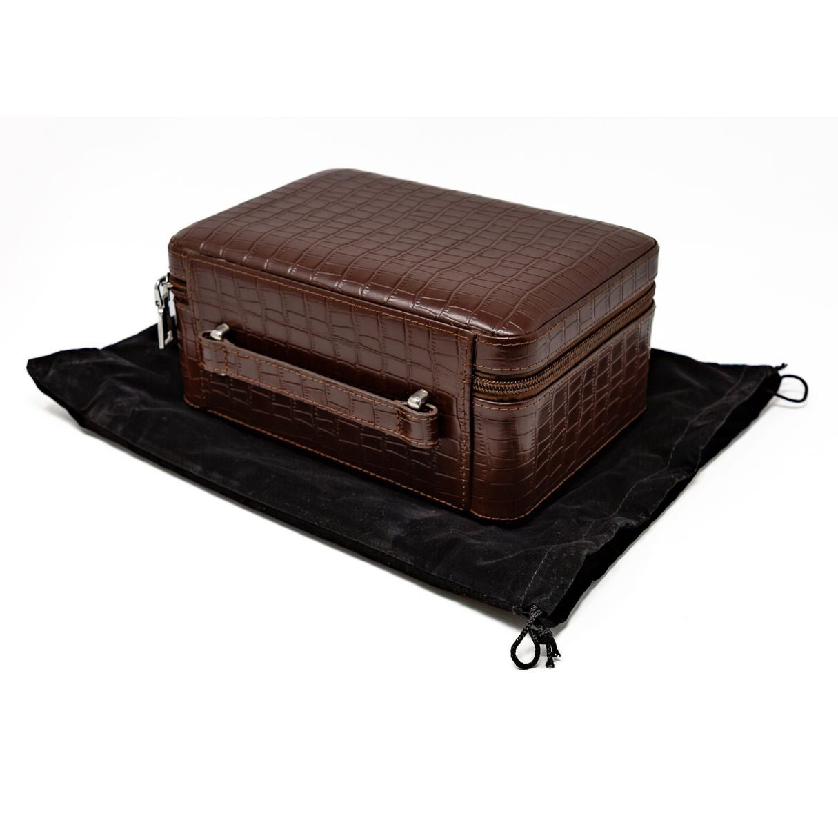 Prestige Manhattan XL Leather 20-Finger Hard Cigar Cases - Brown - Exterior -1