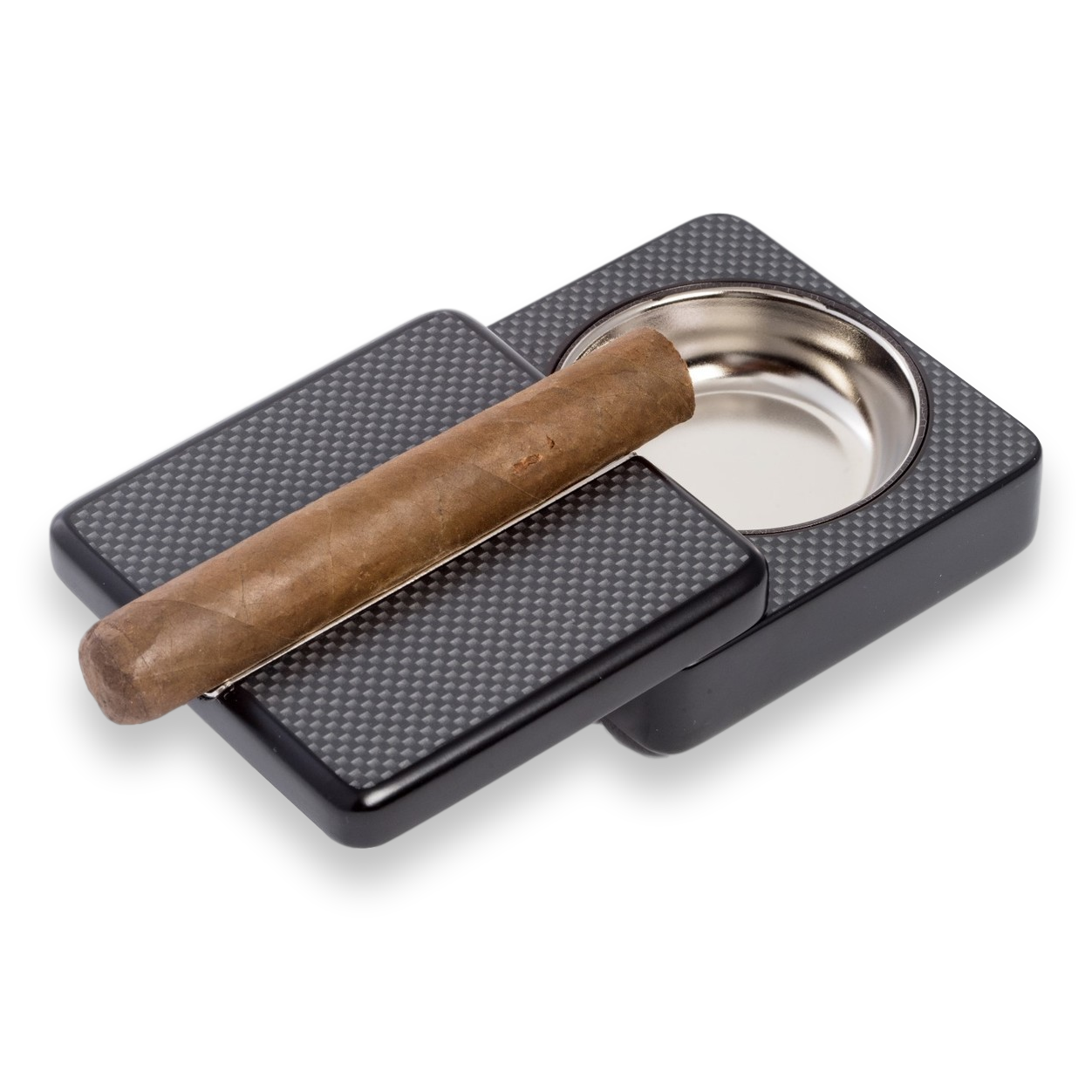 Bey-Berk Carbon Fiber Single Cigar Ashtray (C311)