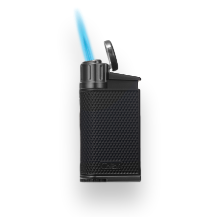 Colibri Evo Torch Flame Single Jet Cigar Lighter Exterior with Flame