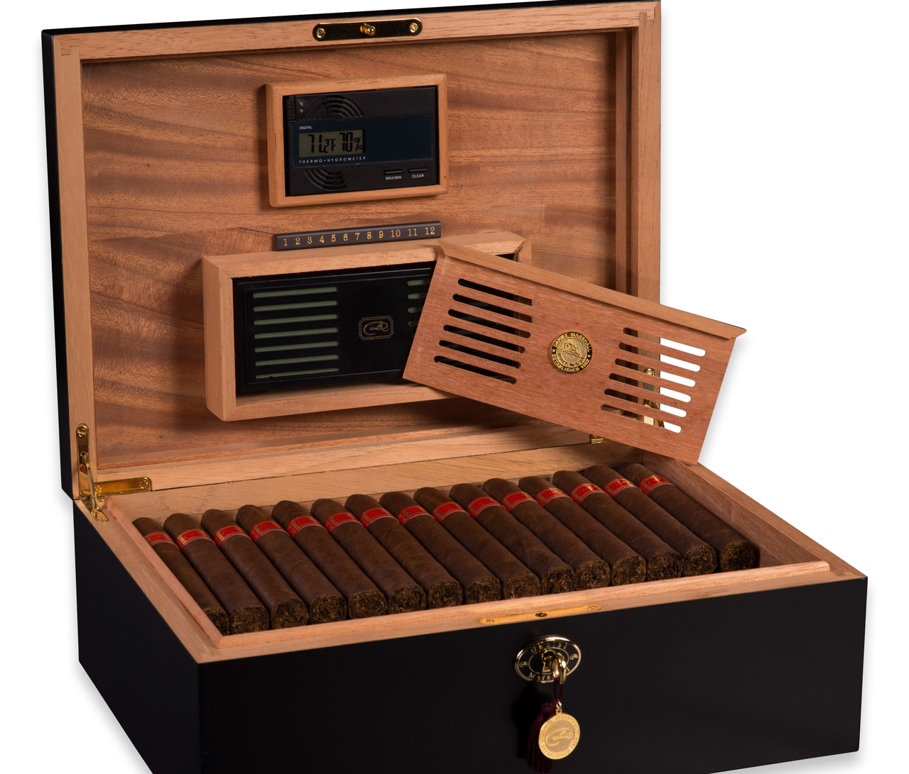 Daniel Marshall 20125 Ambiente 125-Cigar Humidor - Matte Black (20125.5)