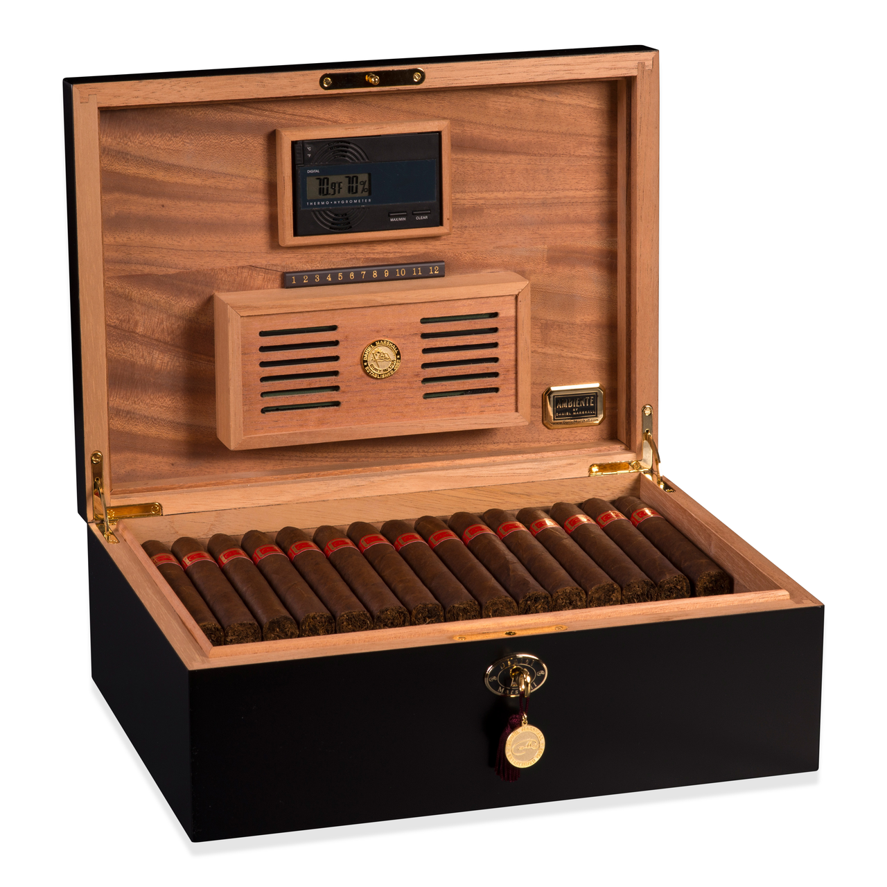 Daniel Marshall 20125 Ambiente 125-Cigar Humidor - Matte Black (20125.5)
