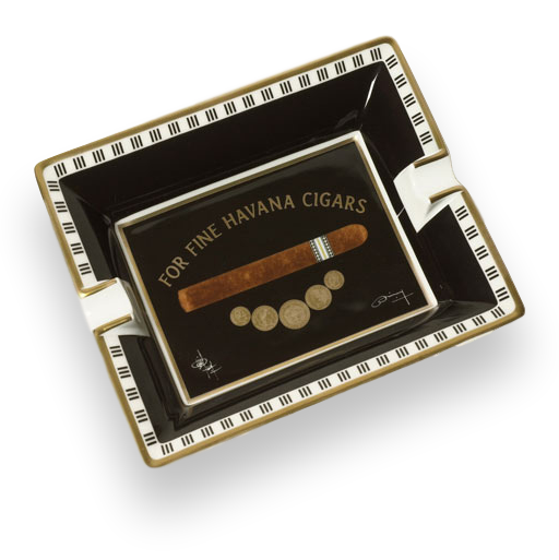 Elie Bleu Porcelain Ashtray - Medals Collection- Black Exterior