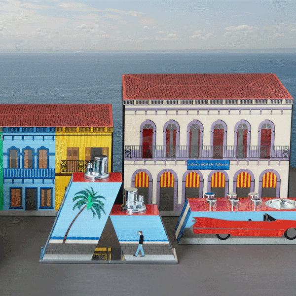 Elie Bleu Casa Cubana Porcelain Ashtray w Gold Bridges (CC12AUTX)