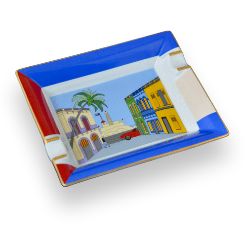 Elie Bleu Casa Cubana Porcelain Ashtray w Gold Bridges (CC12AUTX)