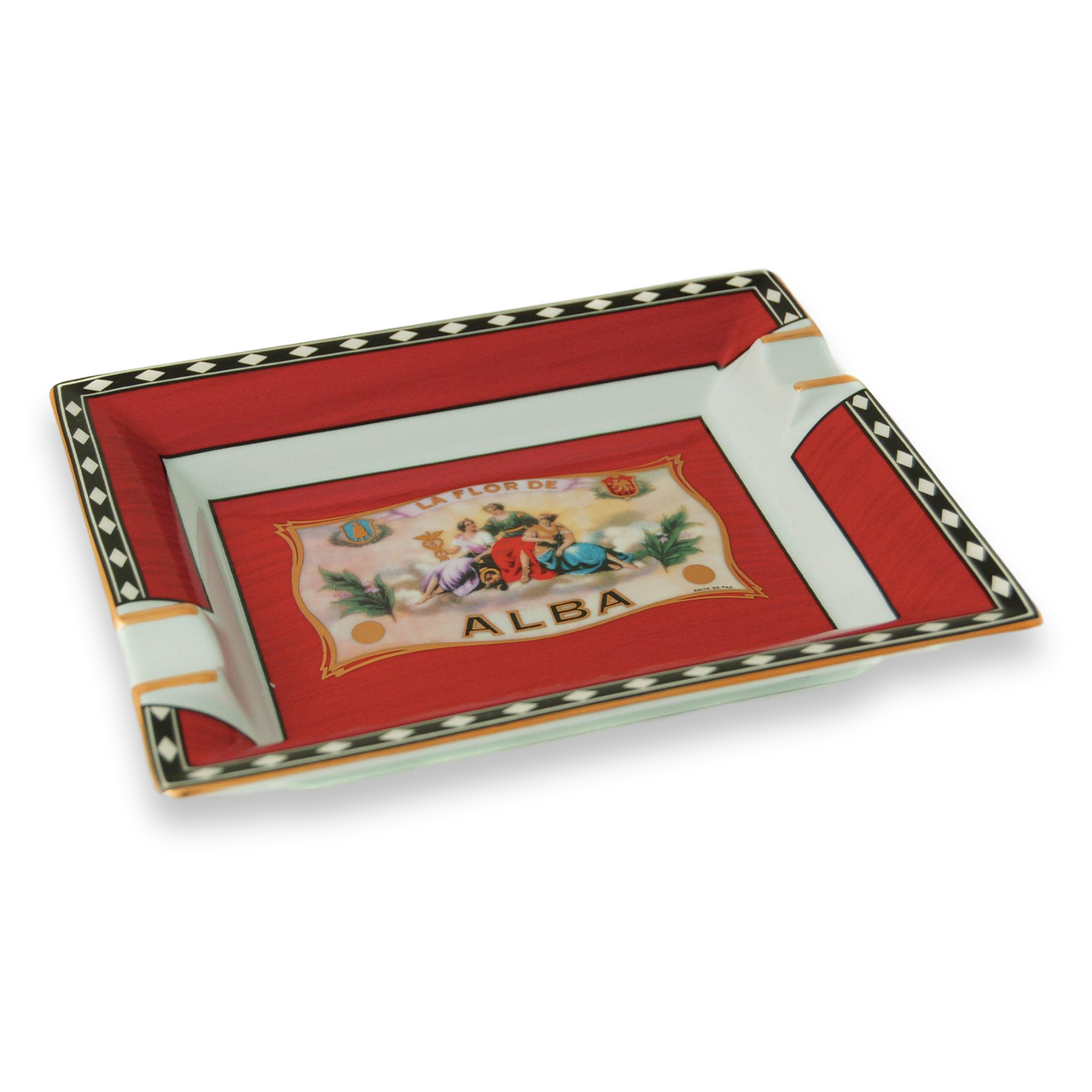 Elie - Bleu - Red - Cigar - Ashtray - Flor - de - Alba - Collection - Exterior - Side
