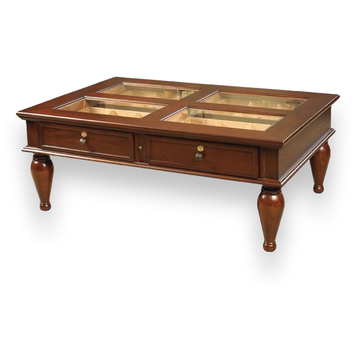 Quality Importers Coffee Table Humidor - Mahogany Finish