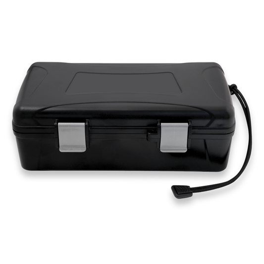 Xikar 10-Cigar Travel Humidor - Black - Exterior Front