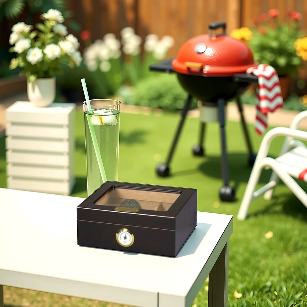 Capri Mahogany Glasstop Desktop Humidor - 25-50 Cigars