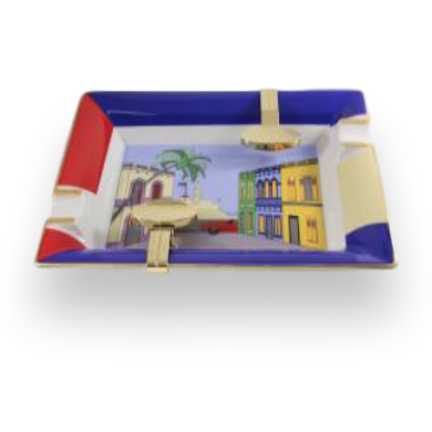 Elie Bleu Casa Cubana Porcelain Ashtray w Gold Bridges (CC12AUTX)