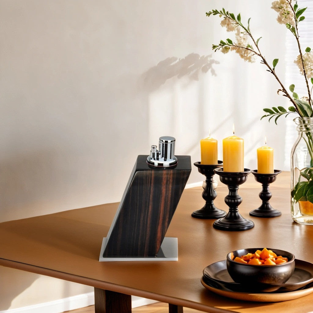 Elie Bleu Macassar Ebony Classic Wood Torch Flame Triple Jet Tabletop Cigar Lighter - Lifestyle