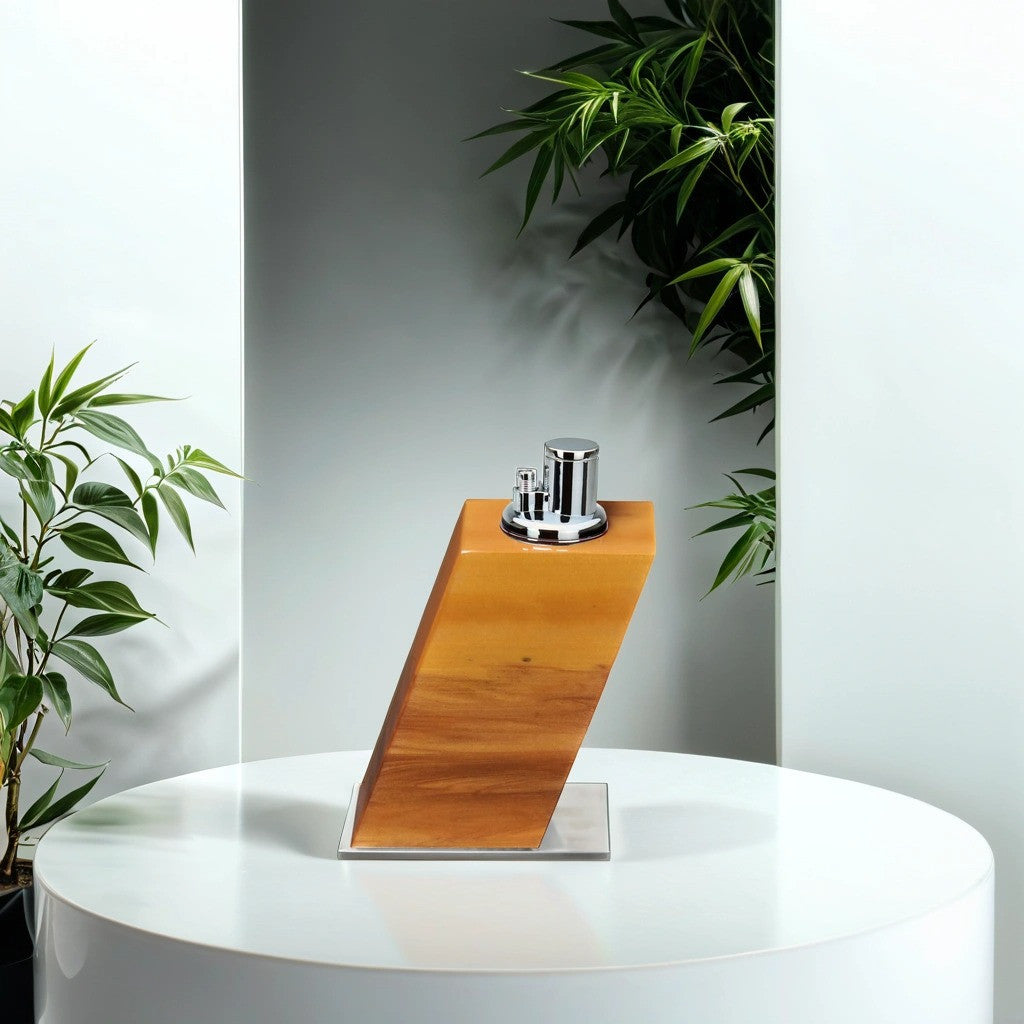 Elie Bleu Red Gum Classic Wood Torch Flame Triple Jet Tabletop Cigar Lighter - Lifestyle