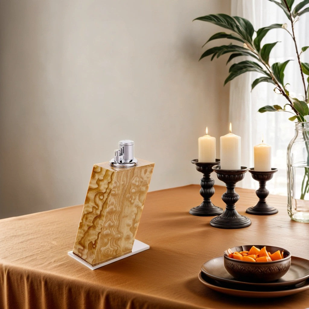 Elie Bleu Tamo Classic Wood Torch Flame Triple Jet Tabletop Cigar Lighter - Lifestyle