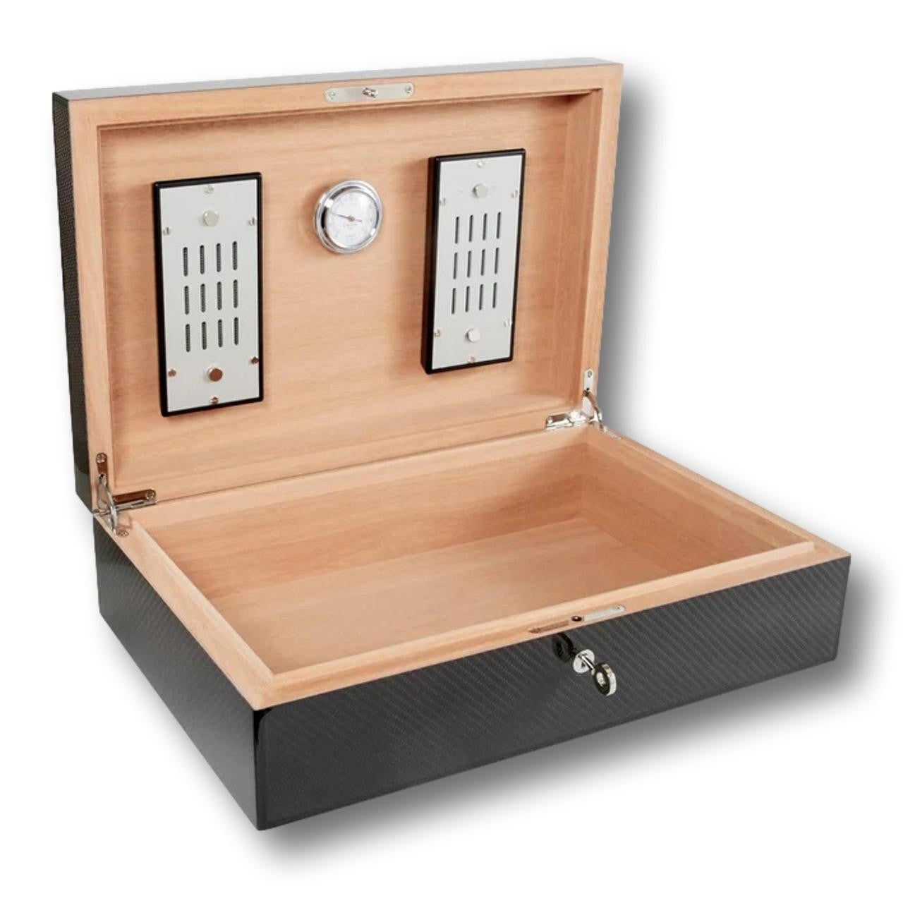 Elie Bleu Carbon Fiber 75-110 Cigar Humidor - Classic Collection - Interior