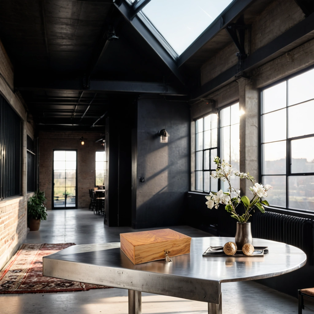 Elie Bleu Olive Wood 110-Cigar Desktop Humidor - Lifestyle