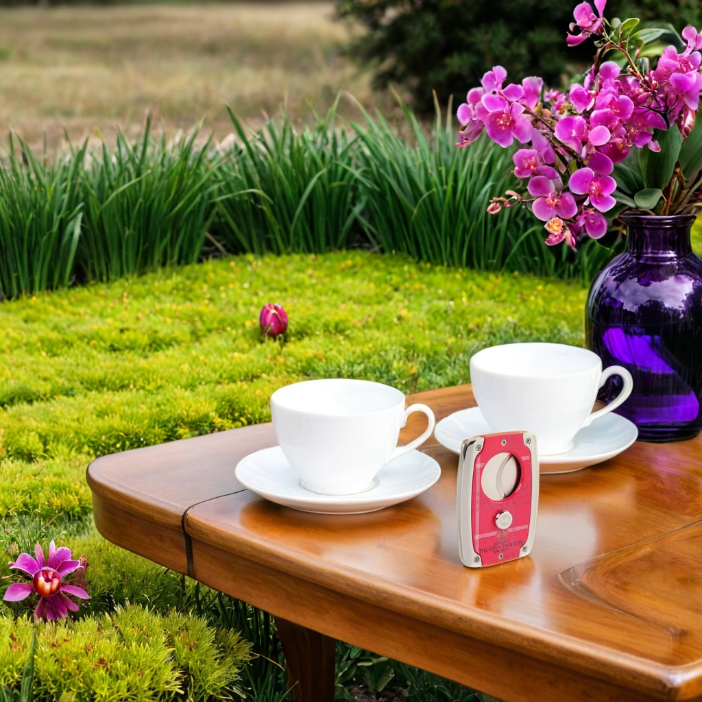 OpusX Society Rose C30 Double Blade Cigar Cutter - Lifestyle