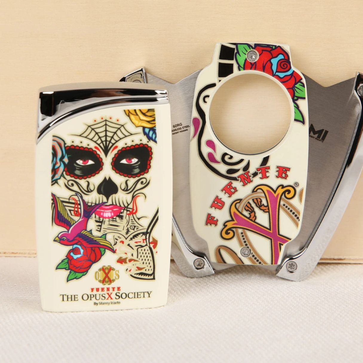 OpusX Society Sugar C30 Double Blade Cigar Cutter - Collection with Cutter Opened
