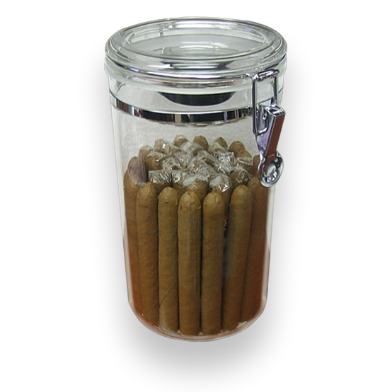 Prestige Acrylic Jar 25-Cigar Acrylic Humidor - Exterior Closeup