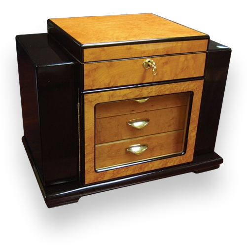 Prestige Baccus 200-Cigar Desktop Humidor - Exterior Front