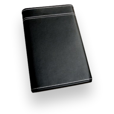 Prestige Black Sliding Leather 6-Finger Cigar Case - Exterior Front