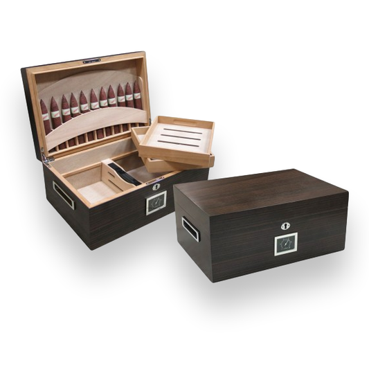 Prestige Rockefeller 130-Cigar Desktop Humidor  - Exterior Front Interior Front