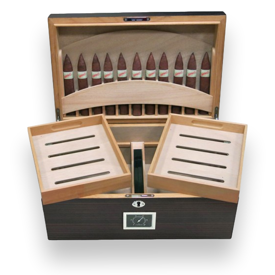 Prestige Rockefeller 130-Cigar Desktop Humidor - Interior Front