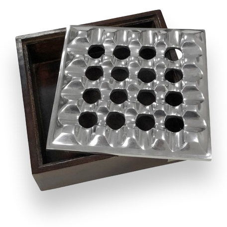 Prestige Rockford 'Smokin' Ash' Metal and Wood Ashtray - Interior Front