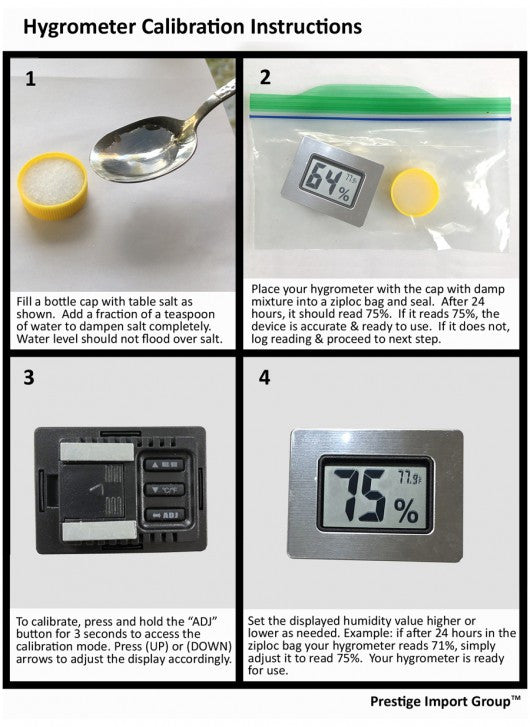 Prestige Salvador 250-Cigar Desktop Humidor - Hygrometer