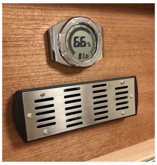 Prestige Watch Style Digital Hygrometer - Silver - Exterior Inside Humidor