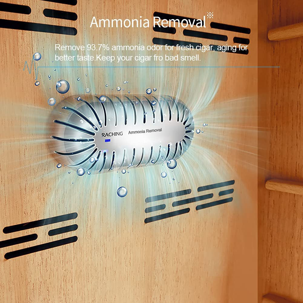 Raching MON3800A Climate Control Black Wood 1,800-Cigar Electric Humidor Ammonia Removal