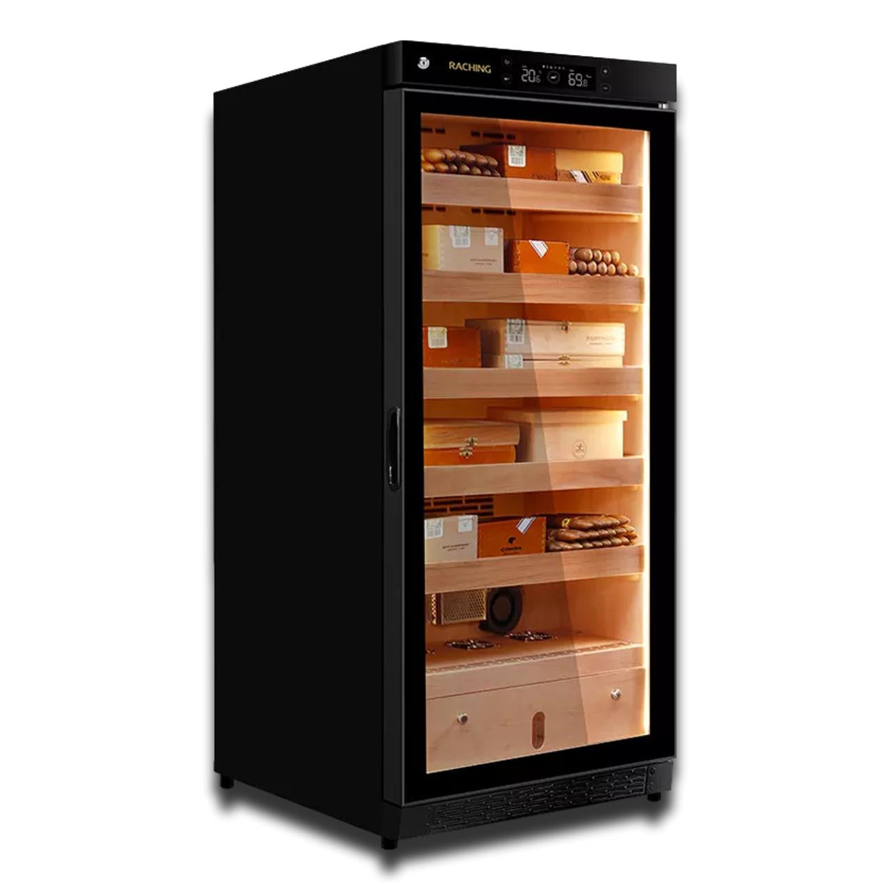 Raching C230A Climate Control Black Wood 900-Cigar Electric Humidor - Canada Cedar Shelving Main Image