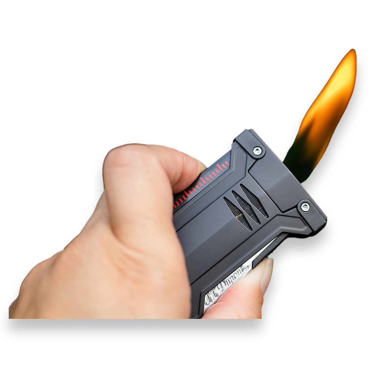 S.T. Dupont Defi Extreme Soft Flame Cigar Lighter - Art of Relaxation Series - Black & Chrome - Flame