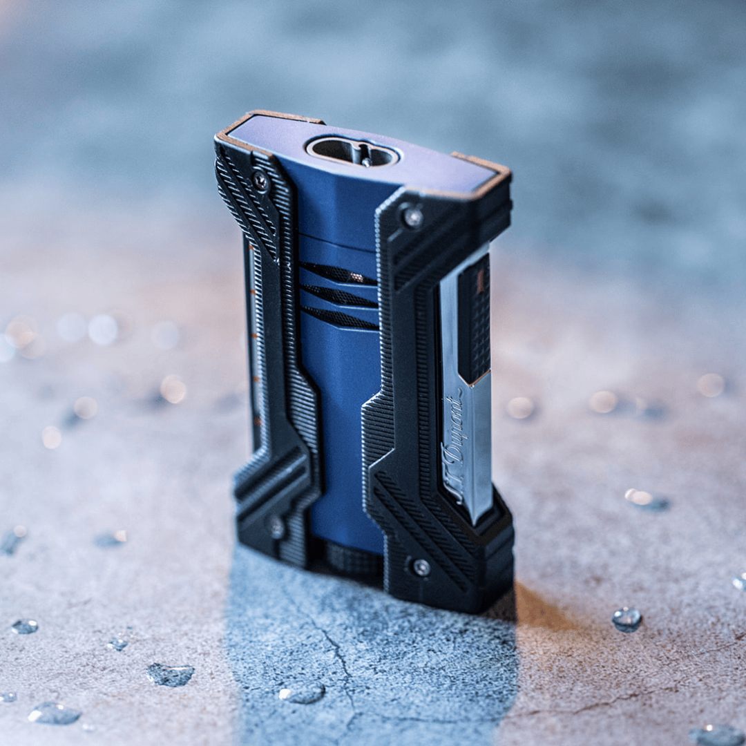 S.T. Dupont Defi XXtreme Torch Flame Double Jet Cigar Lighter - Matte Blue - Lifestyle