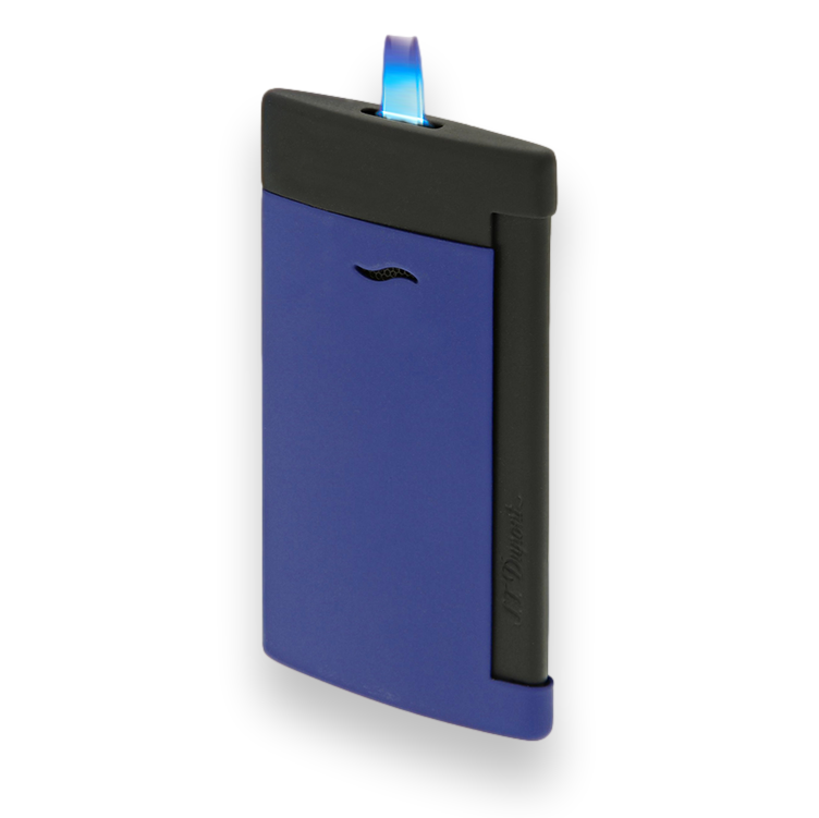 S.T. Dupont Slim 7 Torch Flame Single Jet Cigar Lighter - Matte Black Ocean - Flame