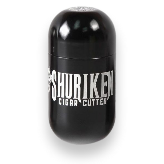 Shuriken Metal Cigar Cutter - Black - Exterior Front