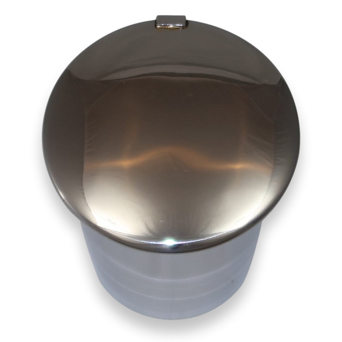 Stinky Cigar Polished Stainless Steel Metal 1-Cigar Car Ashtray  - Exterior Top