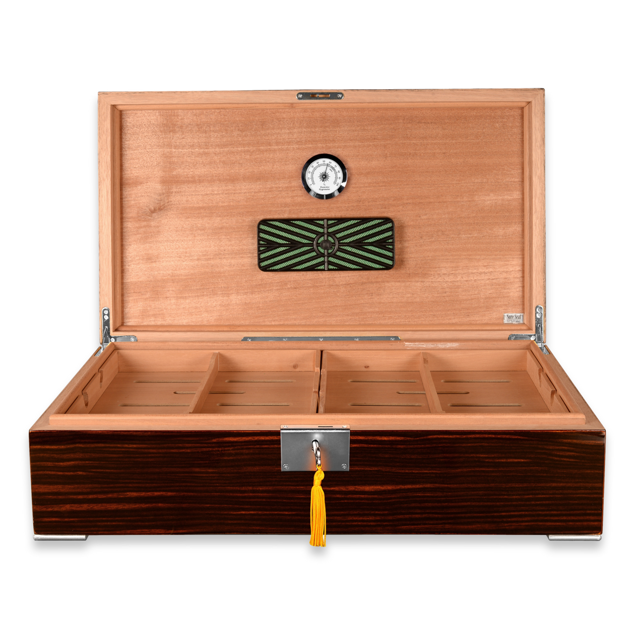 Humidor Supreme Valentino High Lacquer 250-Cigar Desktop Humidor - Open Lid Front