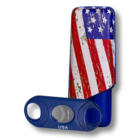 Lotus USA Leather Cigar Case & Big Boy Cutter Gift Set - Main Image - Cigar Case & Cutter